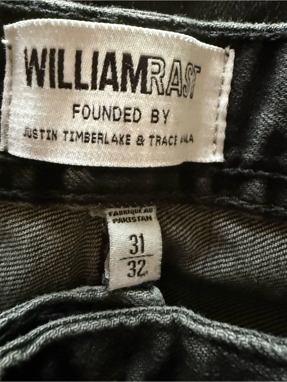 William Rast Dean Slim Straight Black Wash Jeans‎ Men’s 31x32 Stretch Denim